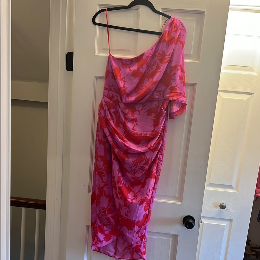 Do + Be Pink Asymmetrical Ruched One-Shoulder Cocktail Dress